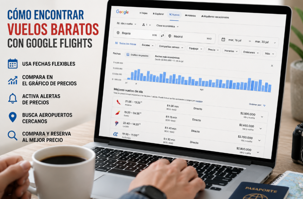 Cómo encontrar vuelos baratos con Google Flights